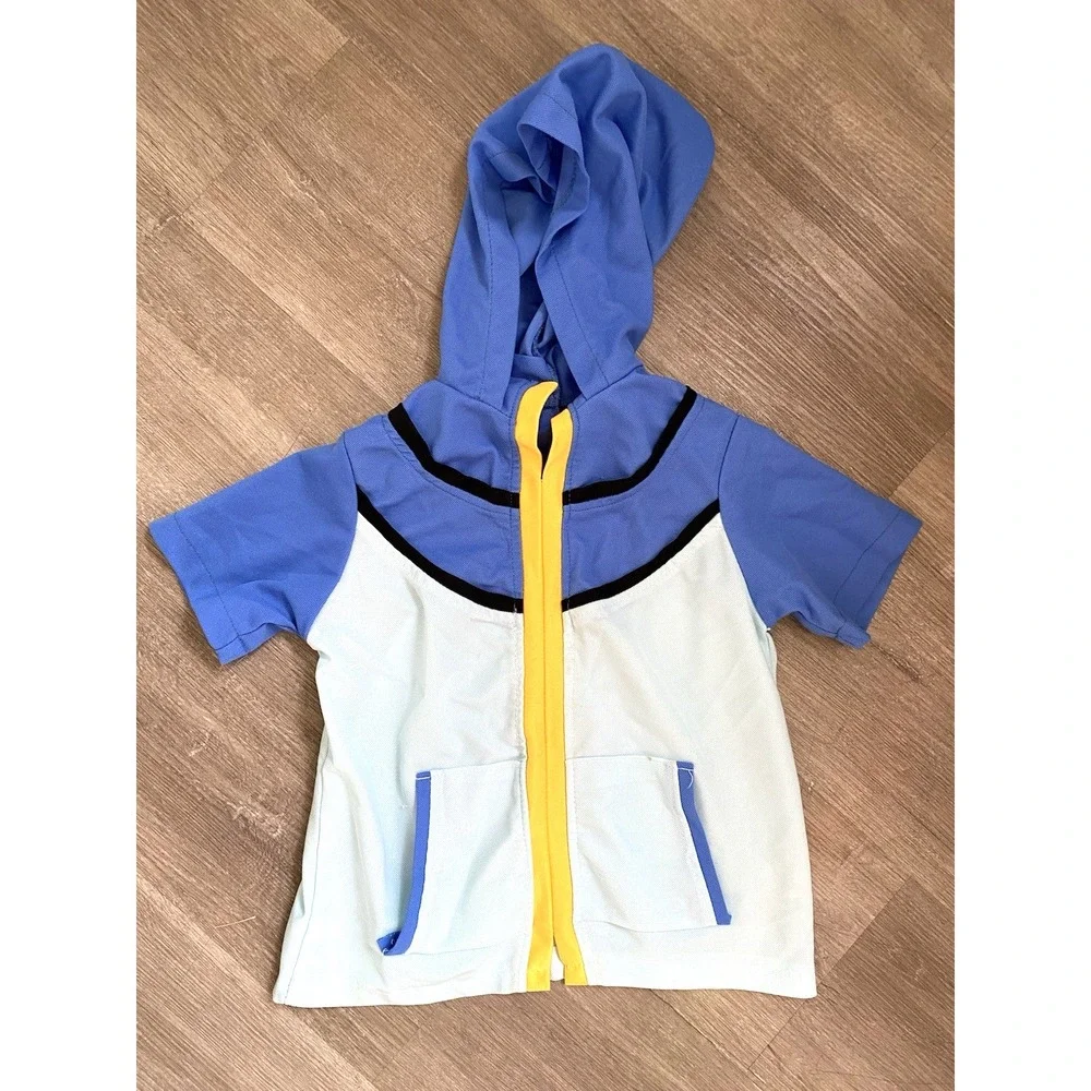Kids Anime Trainer Cosplay Costume Boys Ash Ketchum Shirt Top Halloween 4 5 6 S